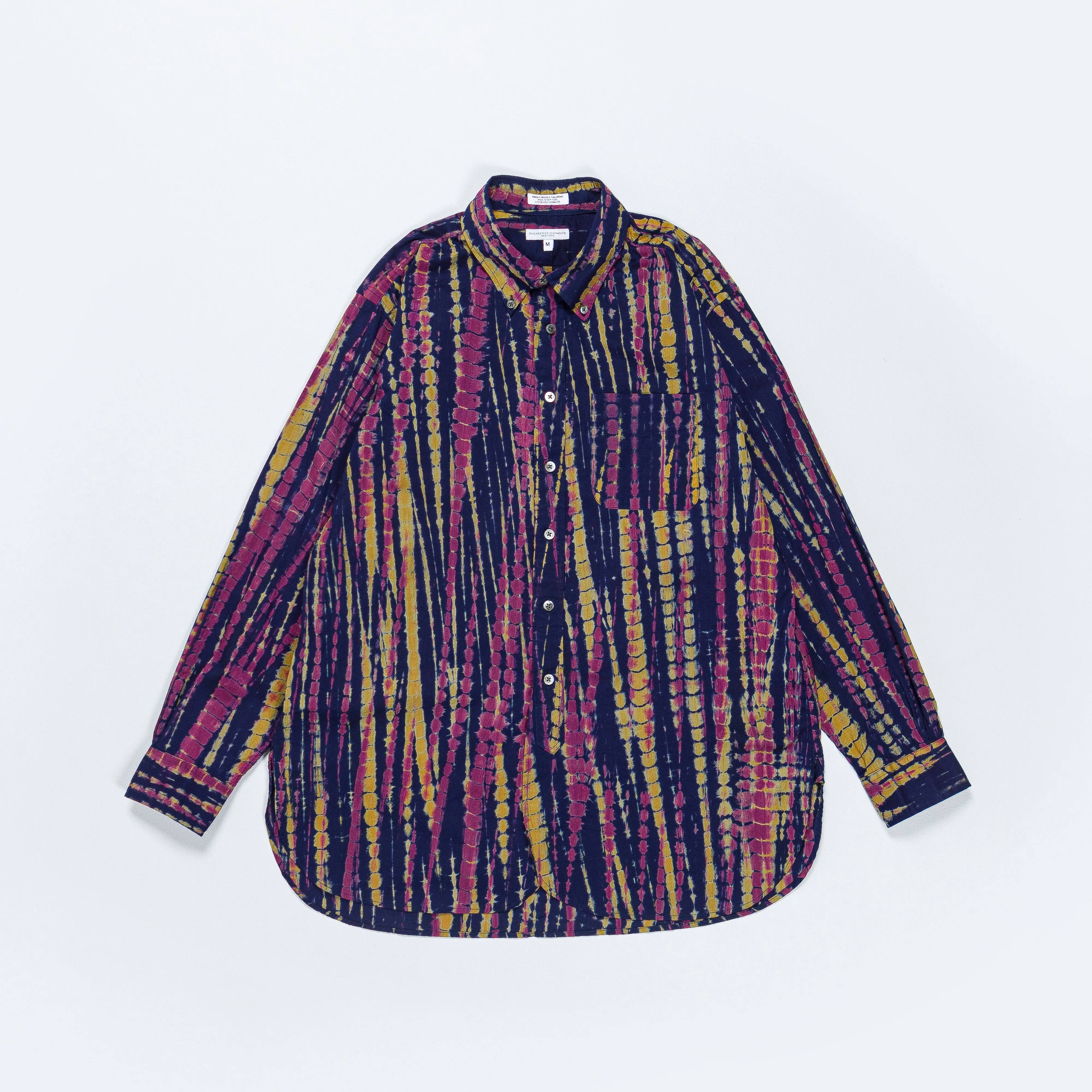 19 Century BD Shirt - Navy Cotton Lawn Batik Stripe