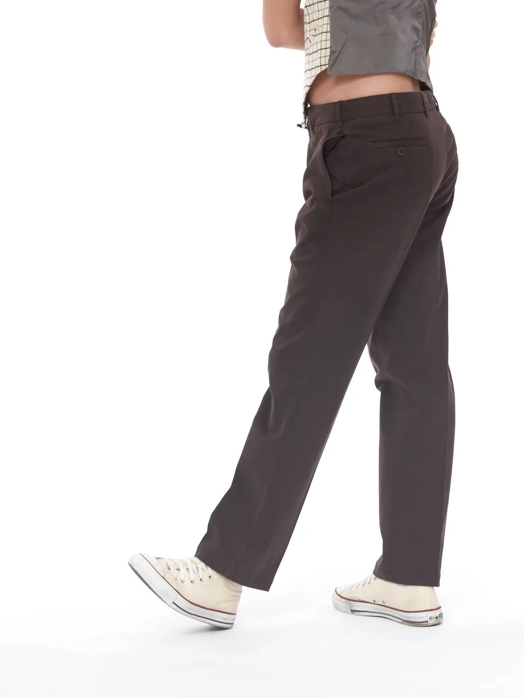 1990s brown causal pants in stretchy cotton