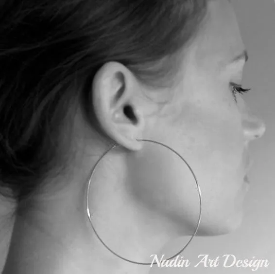 3 inch Sterling Silver hoops - XL Hoops