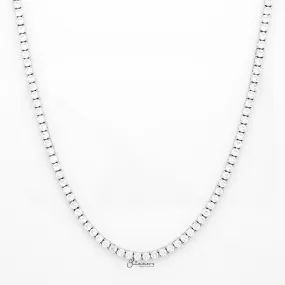 3mm Round Cut C.Z Tennis Necklace