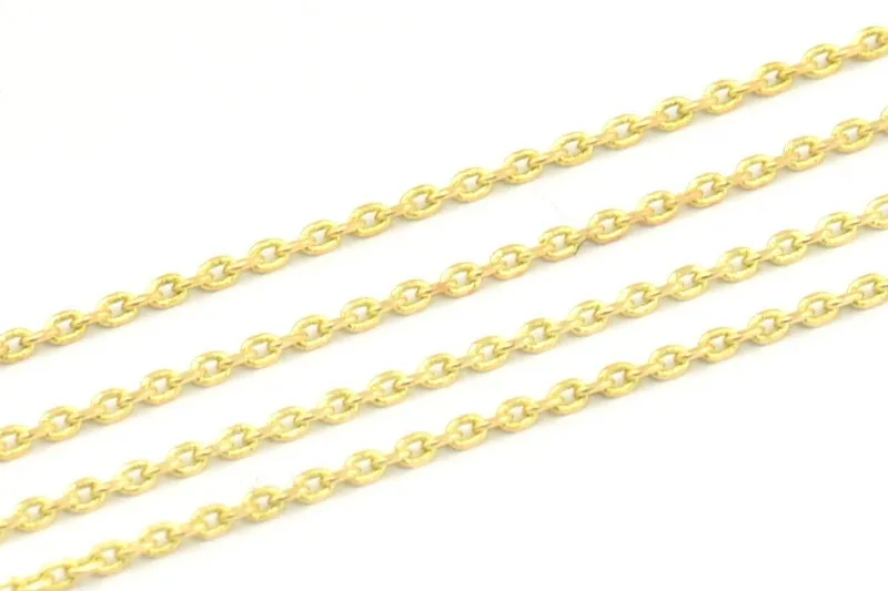 75 M (1.2x1.8mm) Raw Brass Soldered Chain - Z162- Z