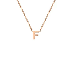 9K Rose Gold 'F' Initial Adjustable Letter Necklace 38/43cm