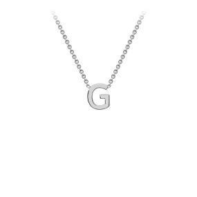 9K White Gold 'G' Initial Adjustable Letter Necklace 38/43cm