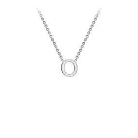 9K White Gold 'O' Initial Adjustable Letter Necklace 38/43cm