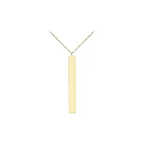 9K Yellow Gold 4.9mm x 39.7mm Vertical Bar Adjustable Necklace 41cm-43cm