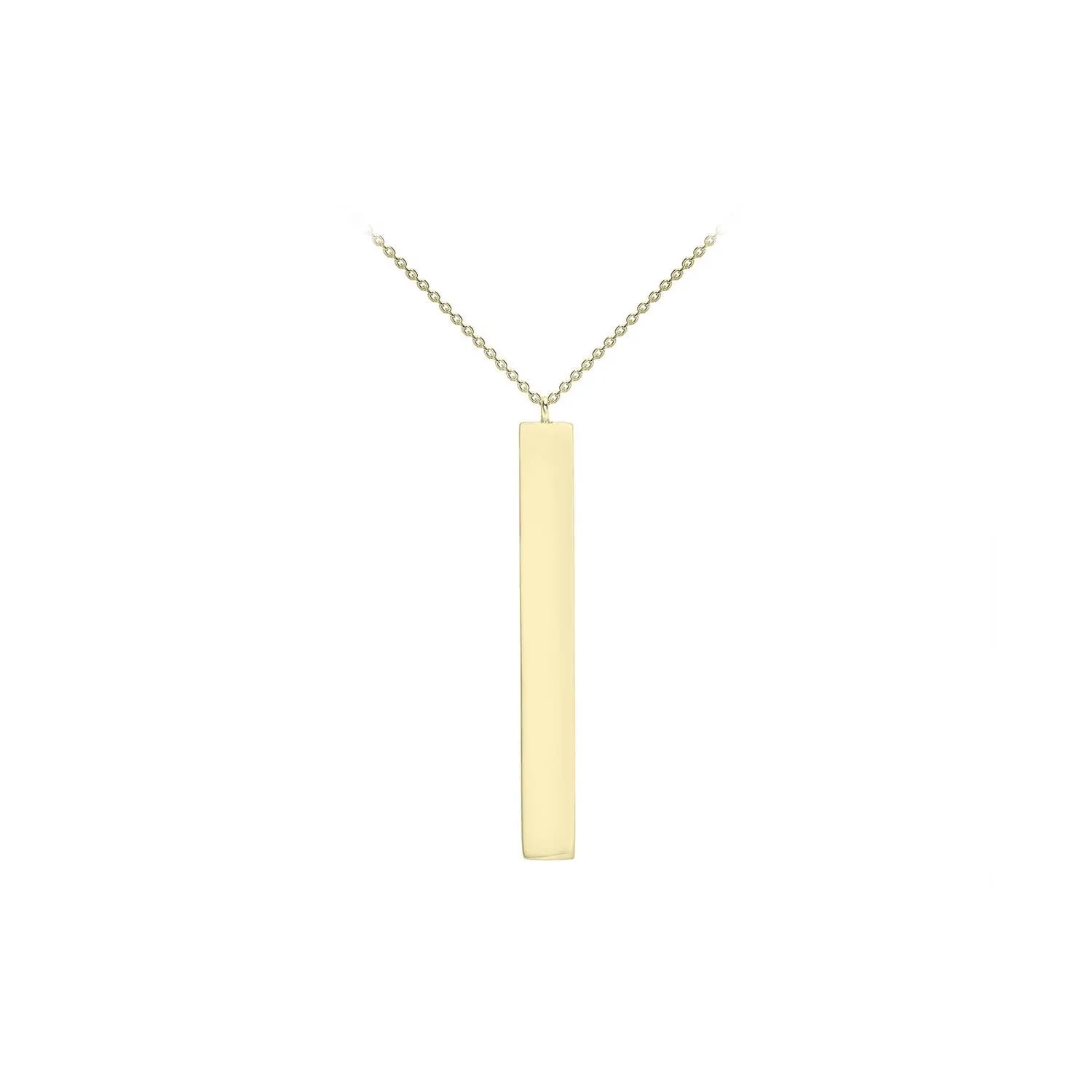 9K Yellow Gold 4.9mm x 39.7mm Vertical Bar Adjustable Necklace 41cm-43cm