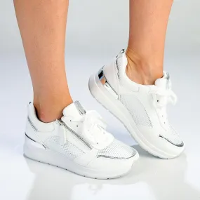 Aaliyah Sneaker - White/Silver