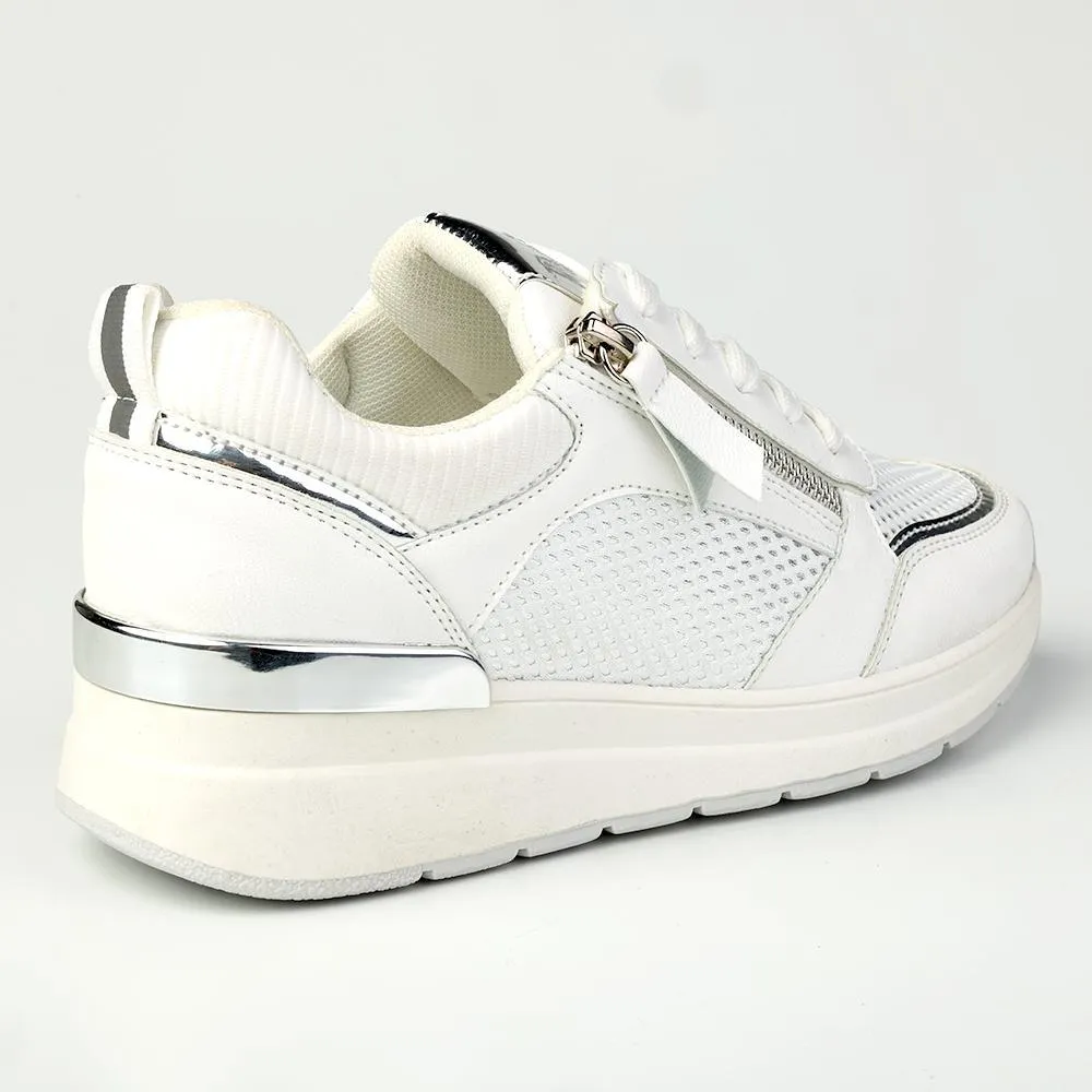 Aaliyah Sneaker - White/Silver