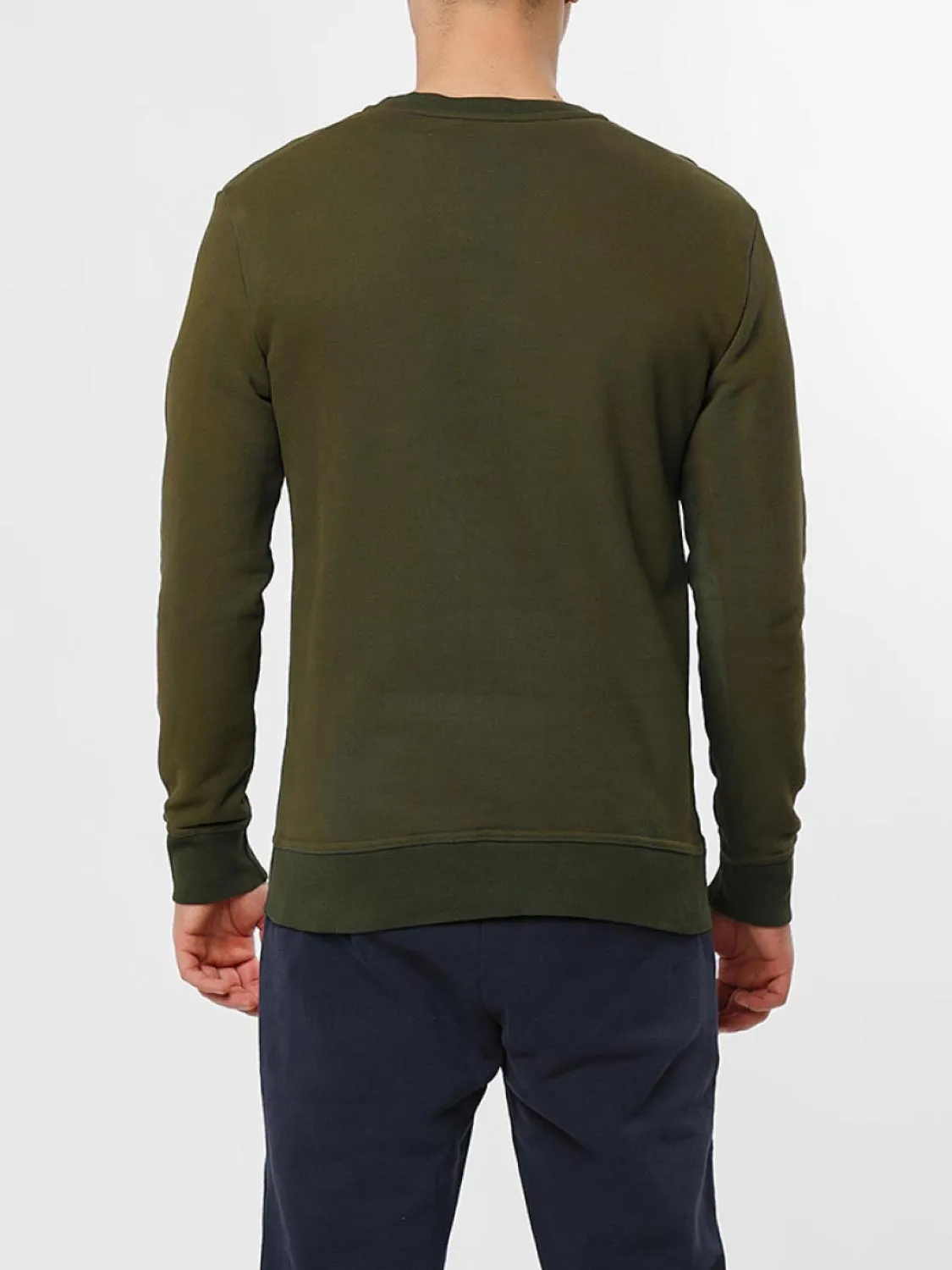 Acid Dye Organic Cotton Crew Neck Sweatshirt Khaki