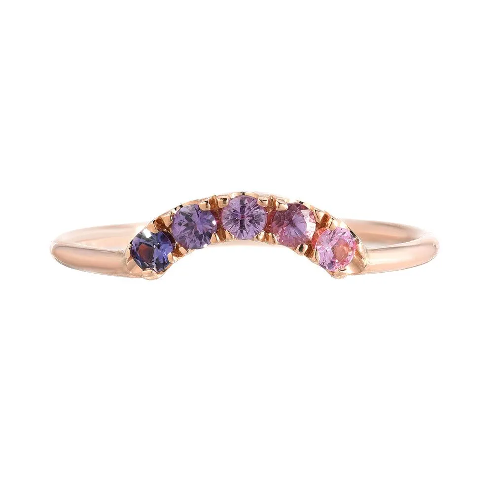 Agave Arc Ombré Sapphire Curve Ring