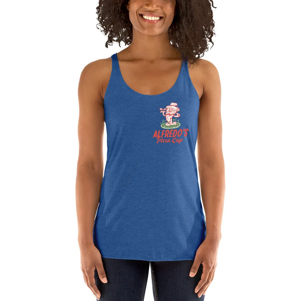 Alfredo's Pizza Cafe Front/Back Women's Racerback Tank