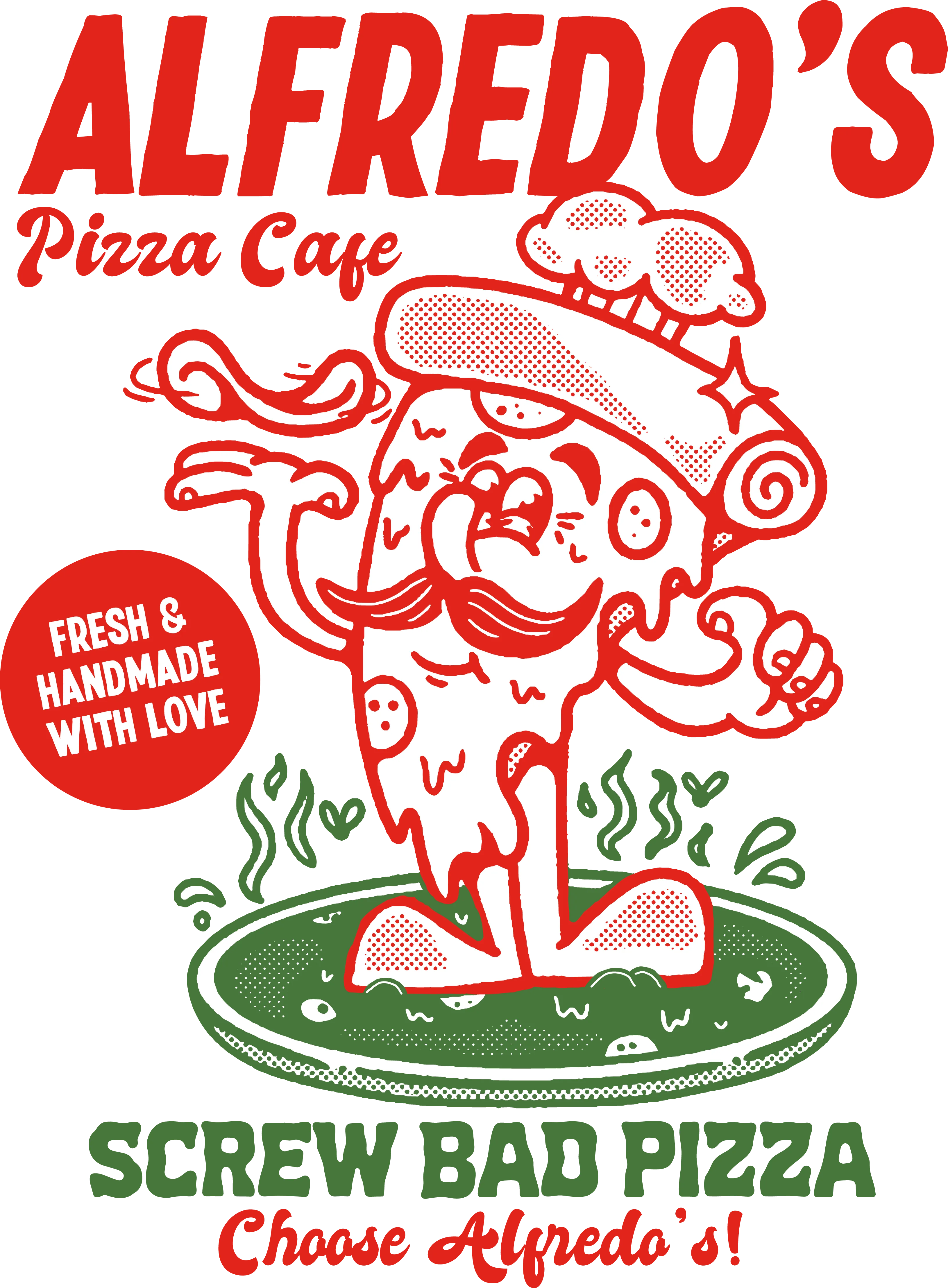 Alfredo's Pizza Cafe Front/Back Women's Racerback Tank