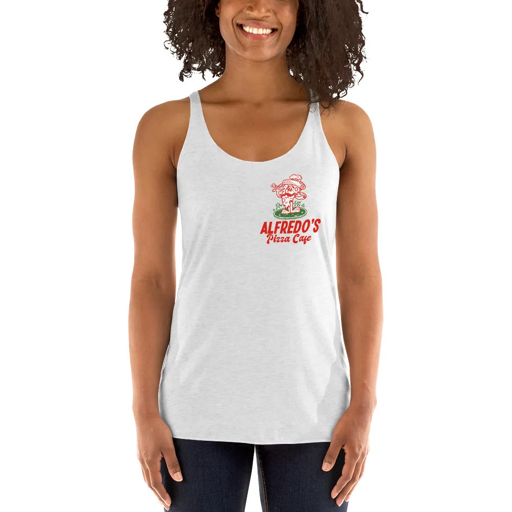 Alfredo's Pizza Cafe Front/Back Women's Racerback Tank