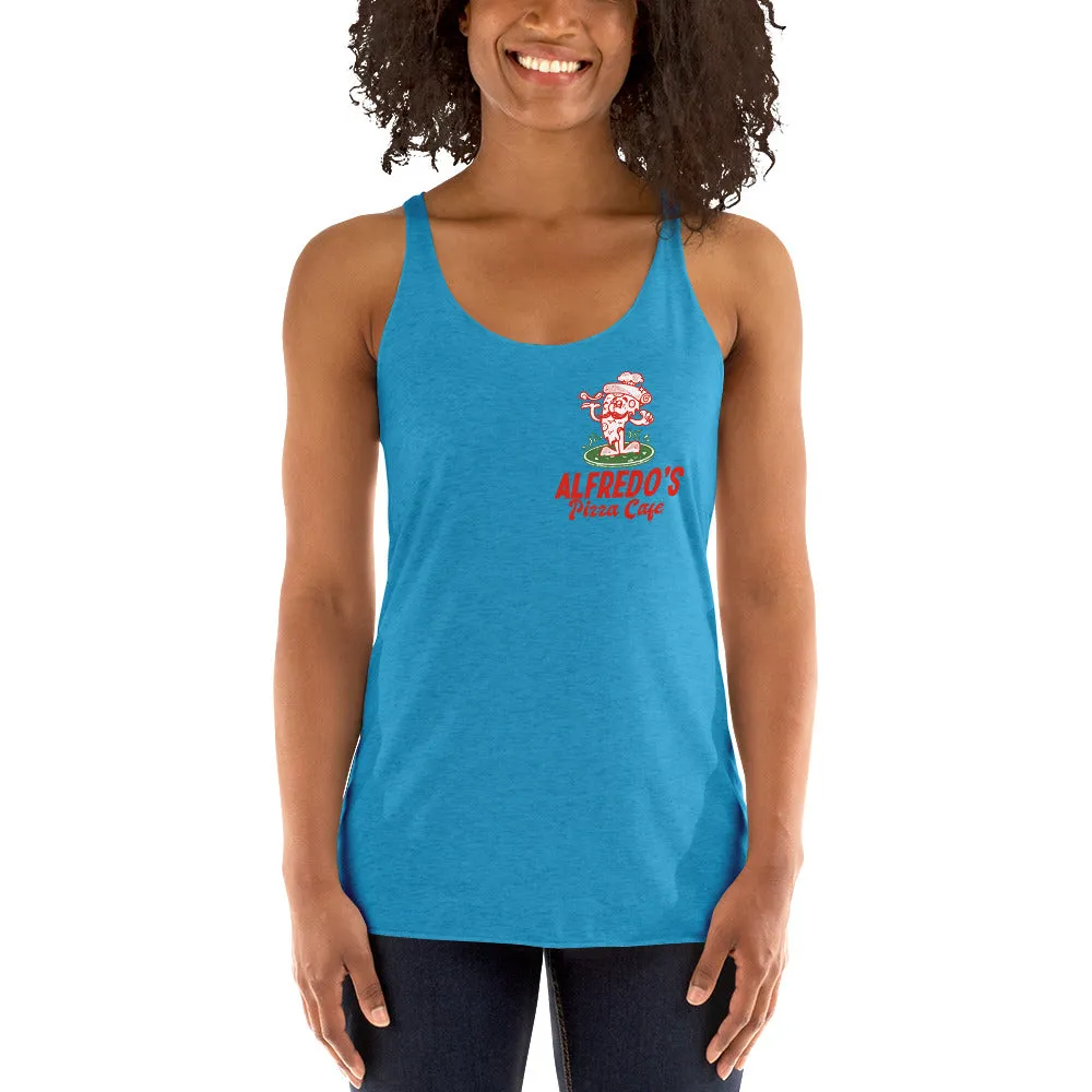 Alfredo's Pizza Cafe Front/Back Women's Racerback Tank