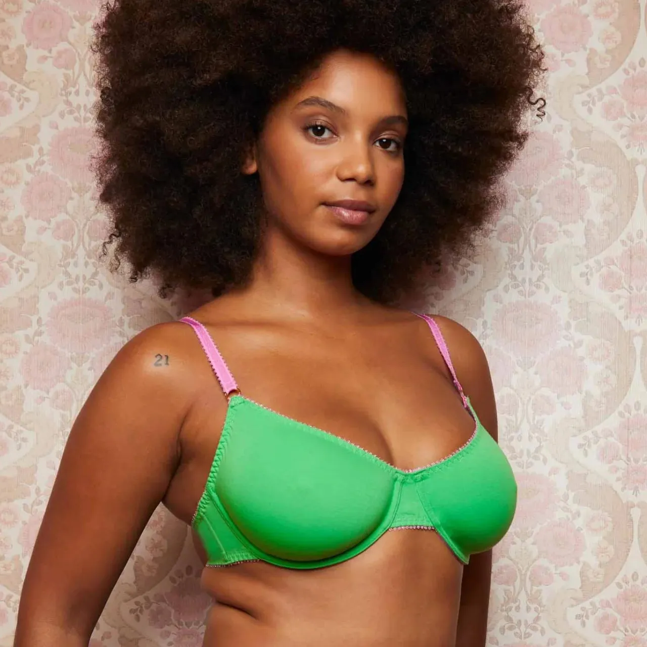 Angie Organic Cotton Underwire Bra in Bright Green