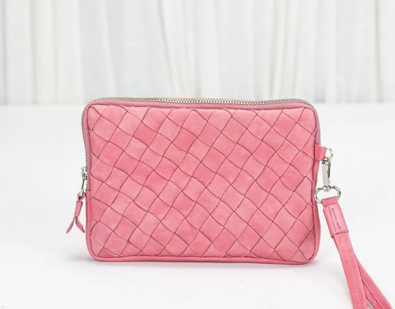 Antheia clutch wallet - Bubble pink leather