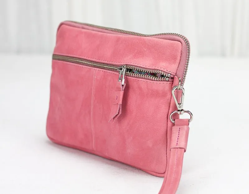 Antheia clutch wallet - Bubble pink leather