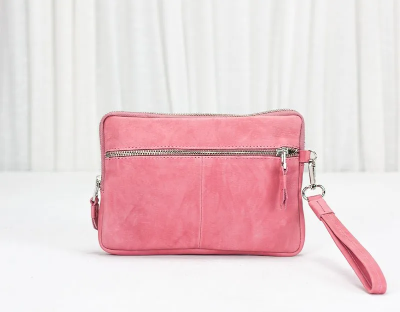 Antheia clutch wallet - Bubble pink leather