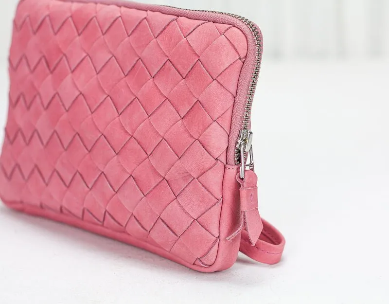 Antheia clutch wallet - Bubble pink leather