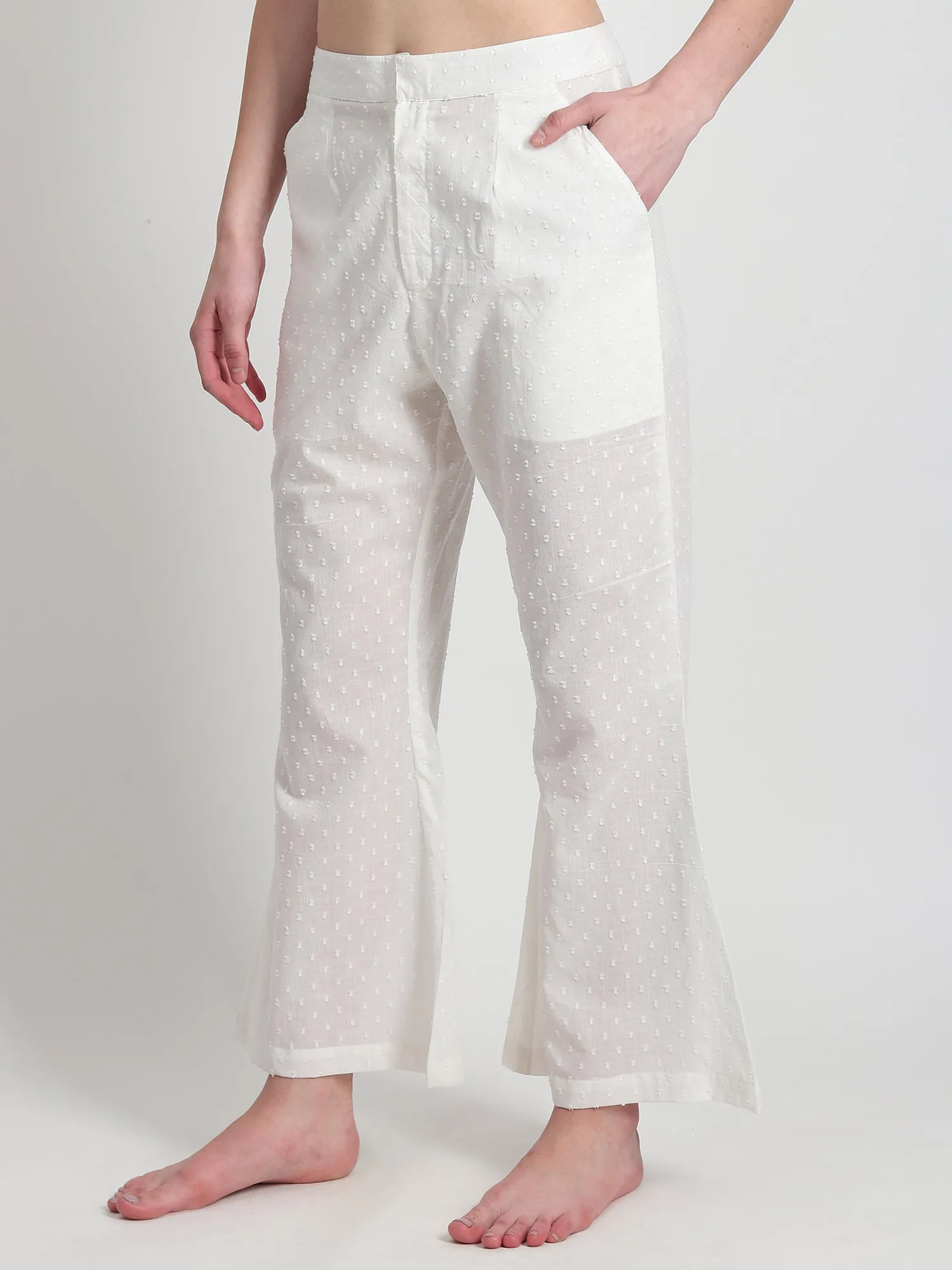 Arden White Cotton pants