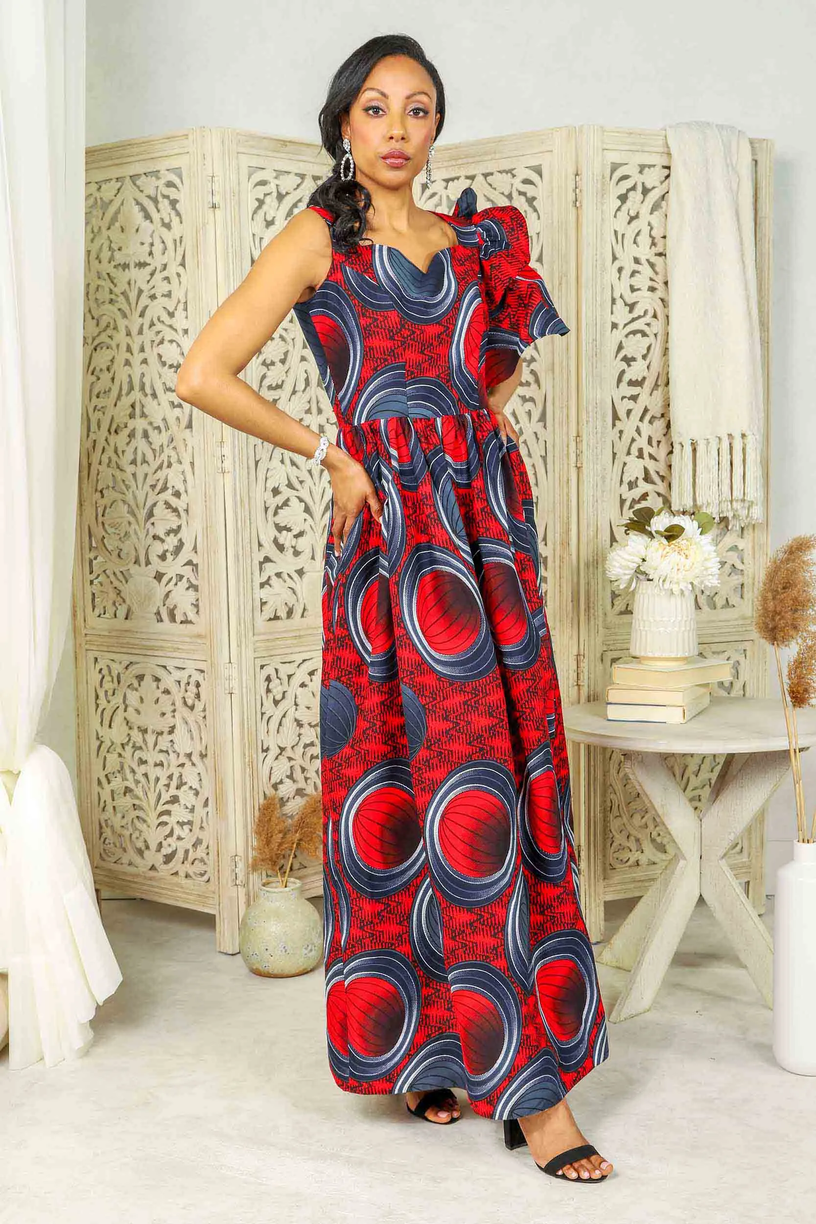 AXELLE African Print Maxi Dress