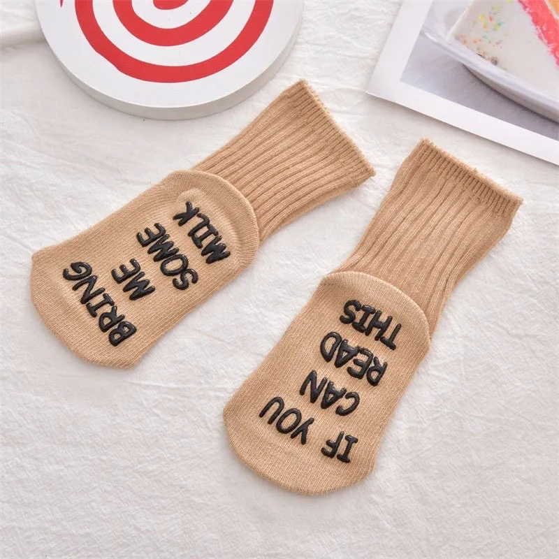 Baby Anti-Slip Funny Quote Socks