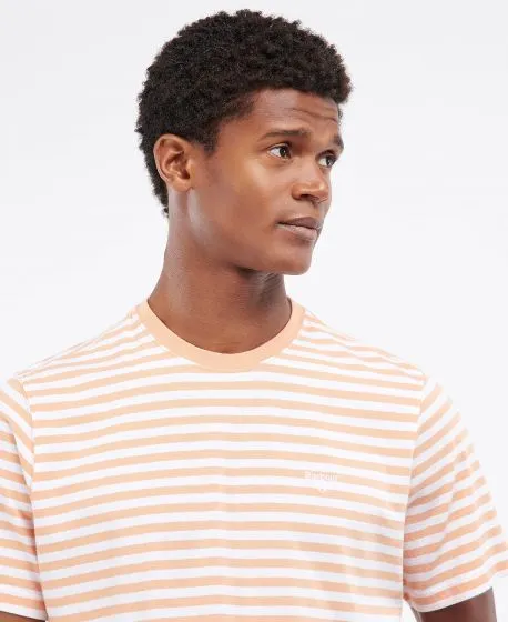 BARBOUR Delamere Stripe Tee Coral Sands