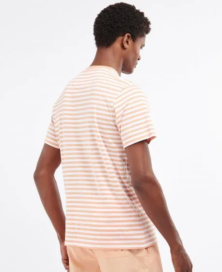 BARBOUR Delamere Stripe Tee Coral Sands