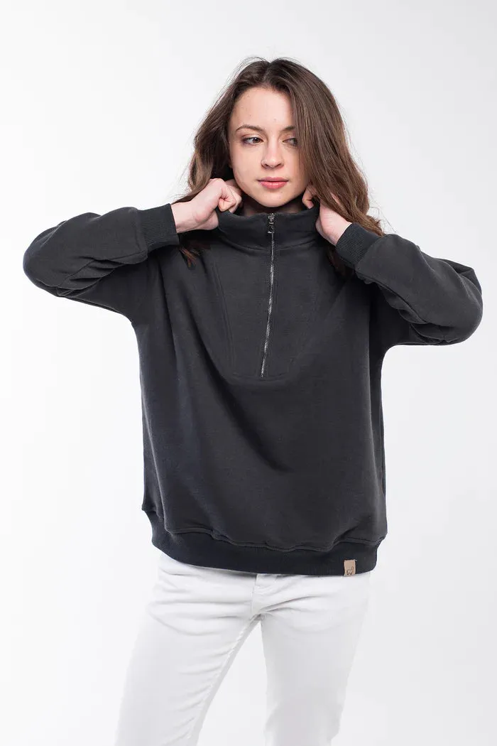 Bee And Alpaca Zipped Neck Sweatshirt