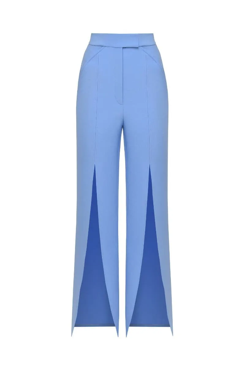 BIANCA HIGH-RISE FLARED PANTS WITH SLIT