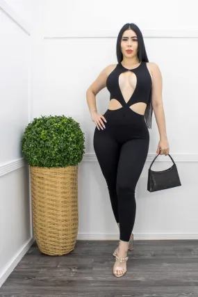 Black Bodycon Sleeveless Jumpsuit