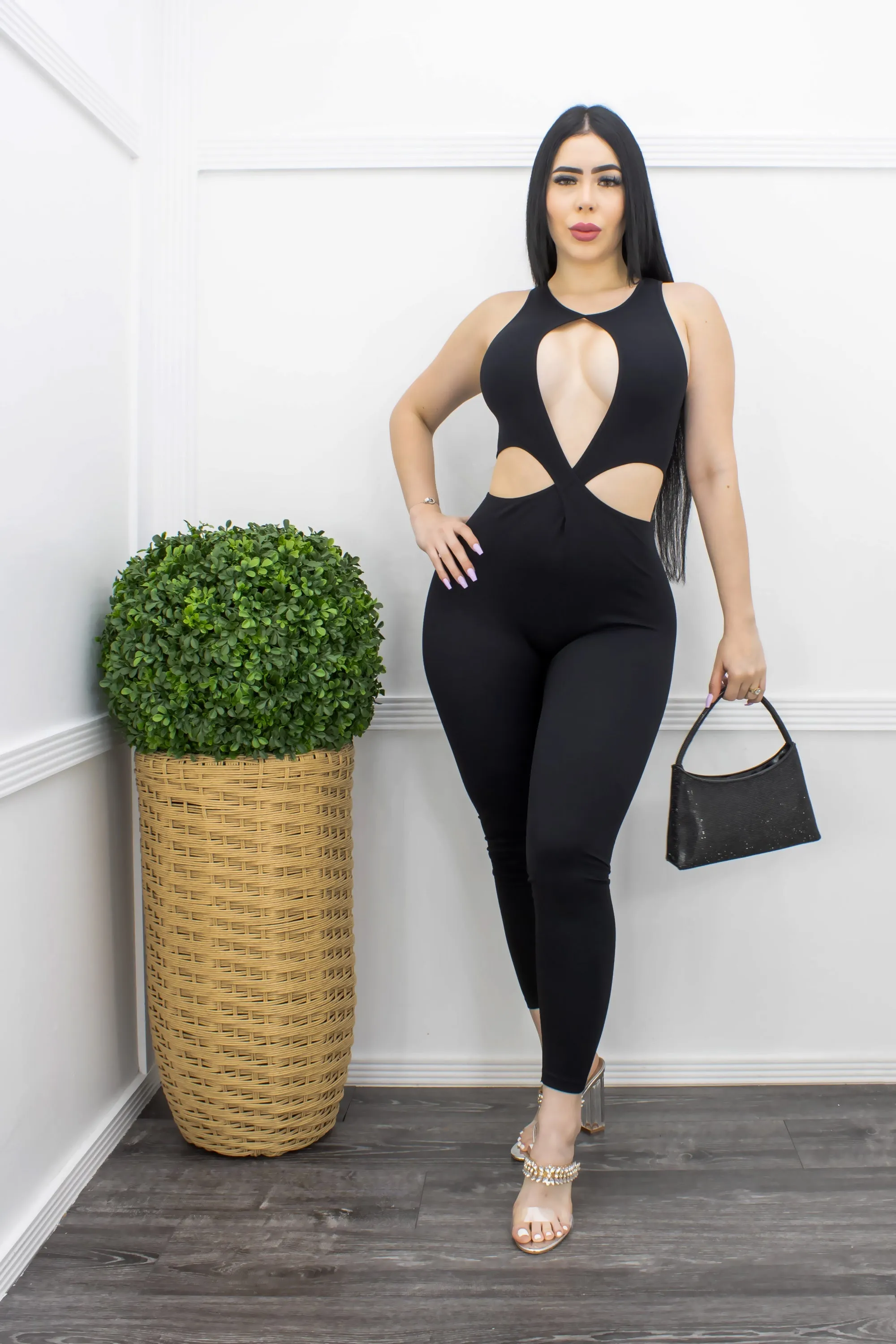 Black Bodycon Sleeveless Jumpsuit