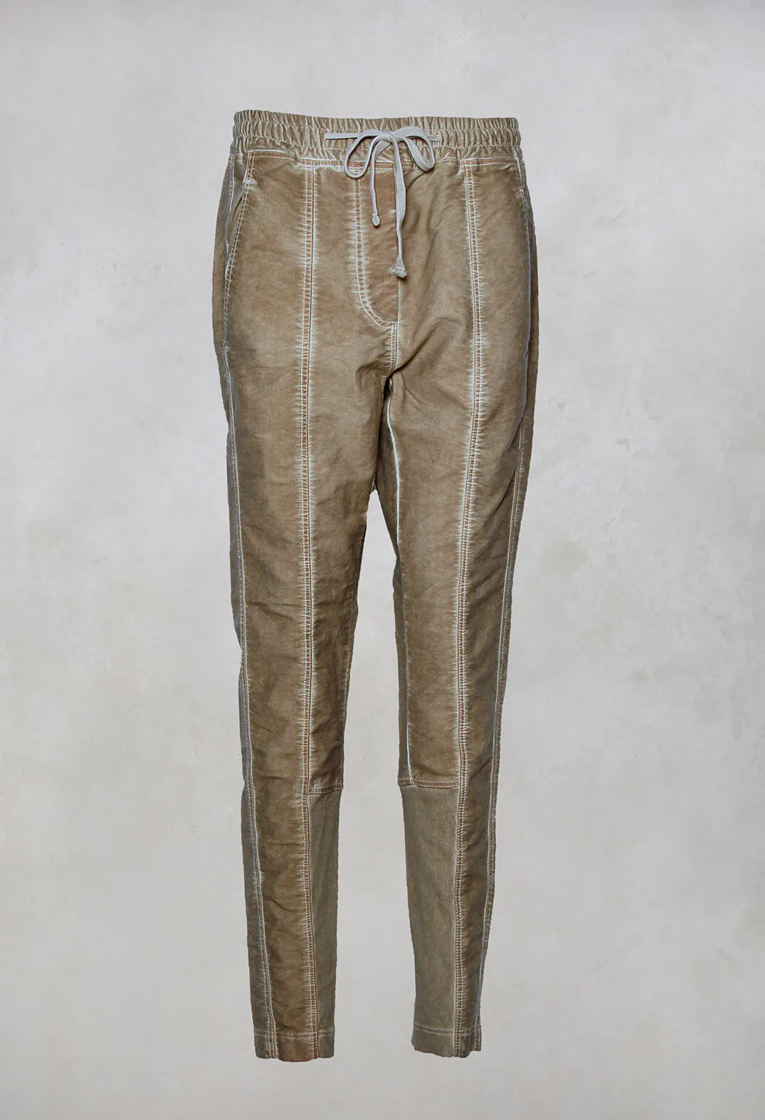 Black Cotton Trousers with Elasticated Waist in Walnut Cloud