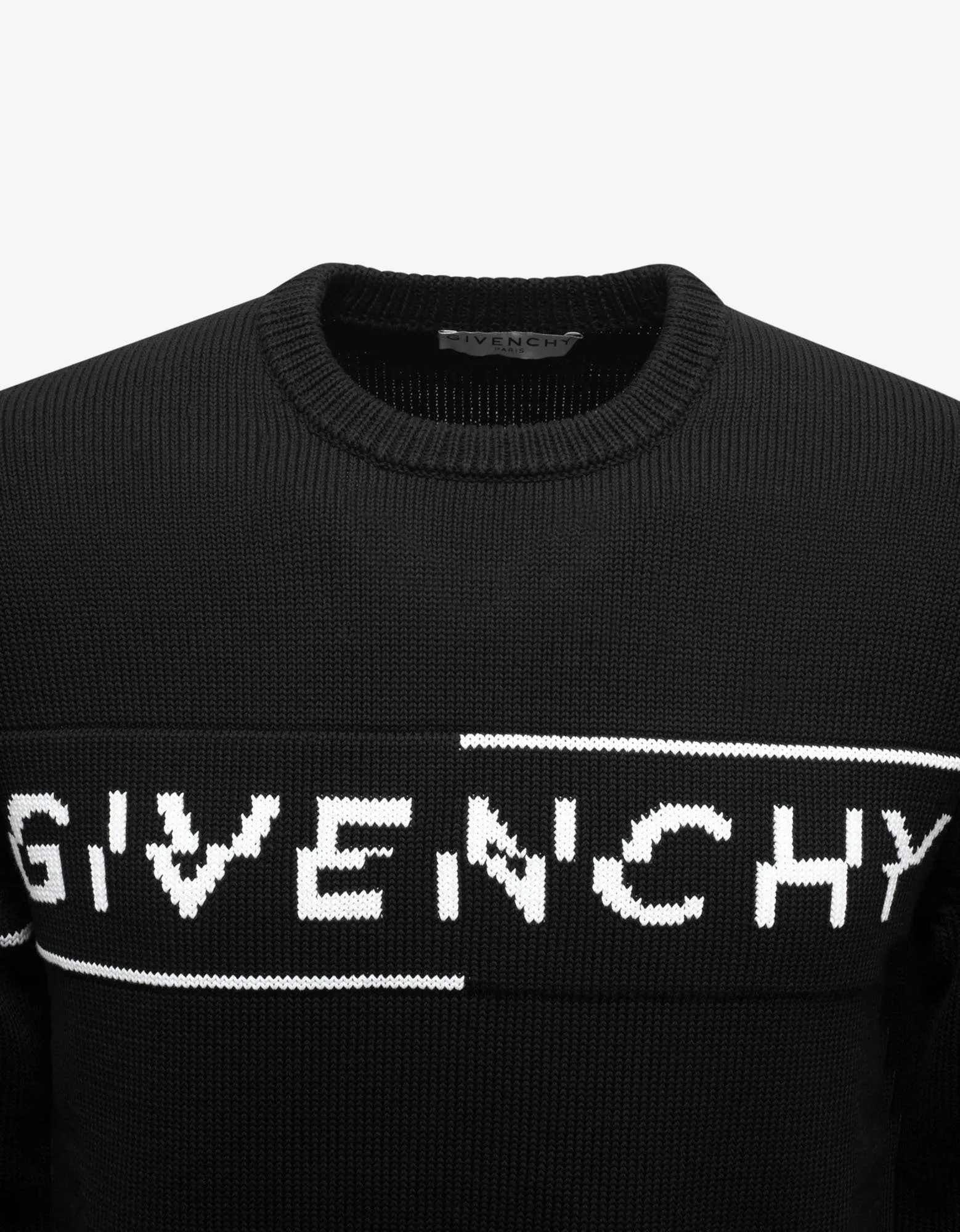 Black Split Logo Sweater -