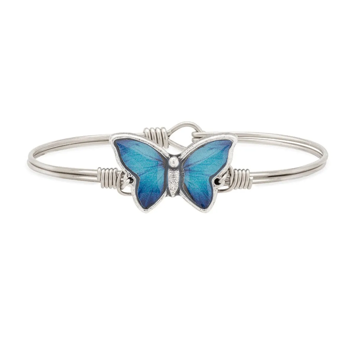 Blue Morpho Butterfly Bangle Bracelet