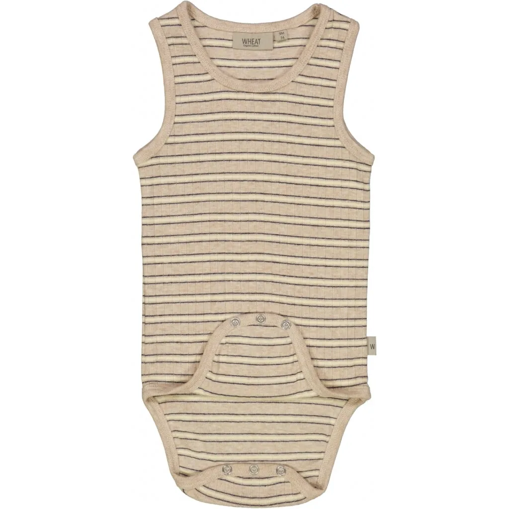 Body Sleeveless - oat melange stripe