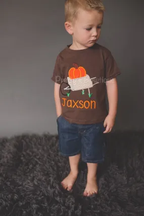 Boys Fall Pumpkin Shirt or Baby Bodysuit Personalized with Name –- Sizes 3M to Youth XL