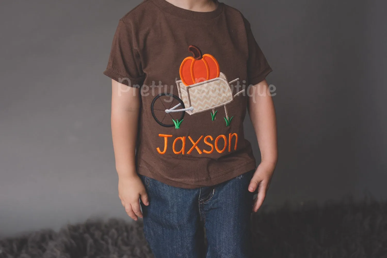 Boys Fall Pumpkin Shirt or Baby Bodysuit Personalized with Name –- Sizes 3M to Youth XL