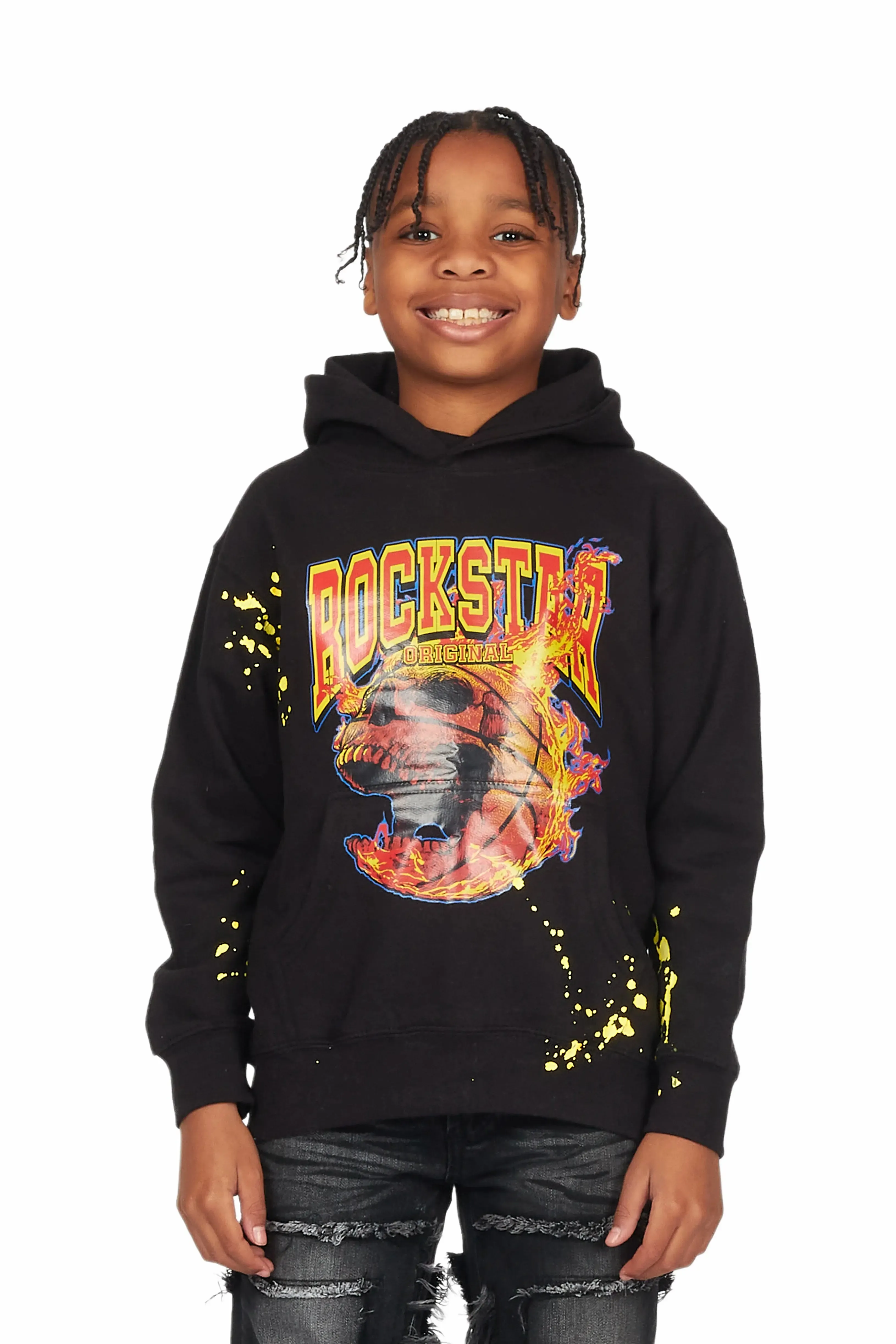 Boys Oliver Black Graphic Hoodie