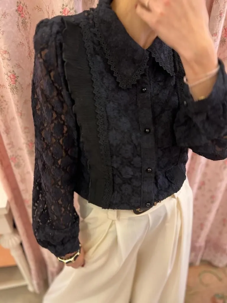 Camicetta Lace Black