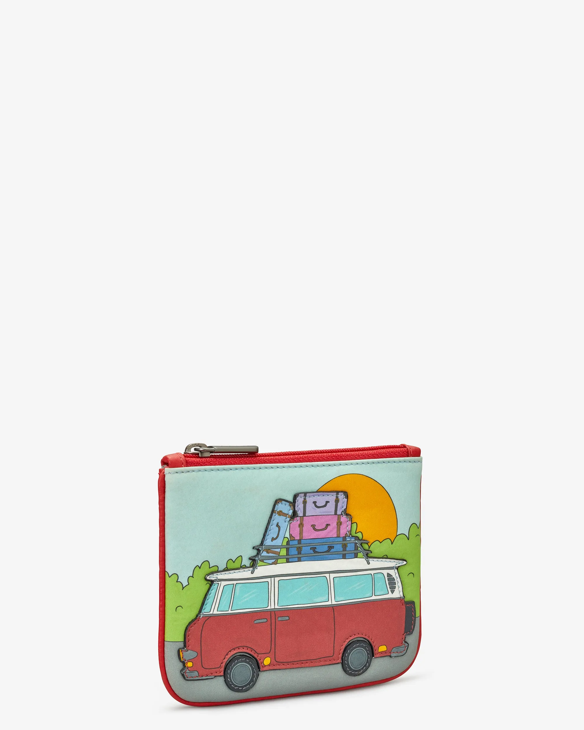 Camper Van Zip Top Leather Purse