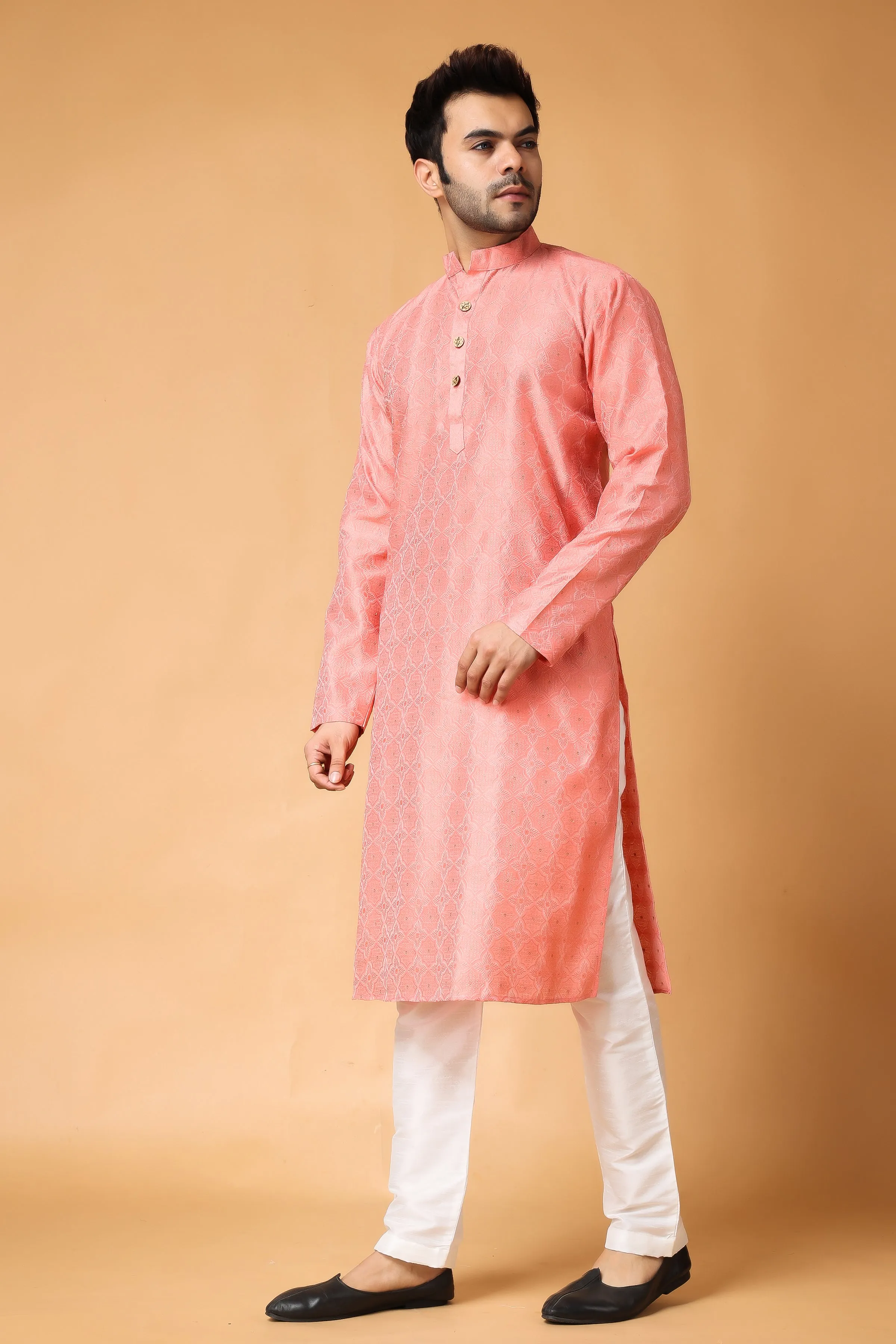 Candle Light Woven Kurta Pajama