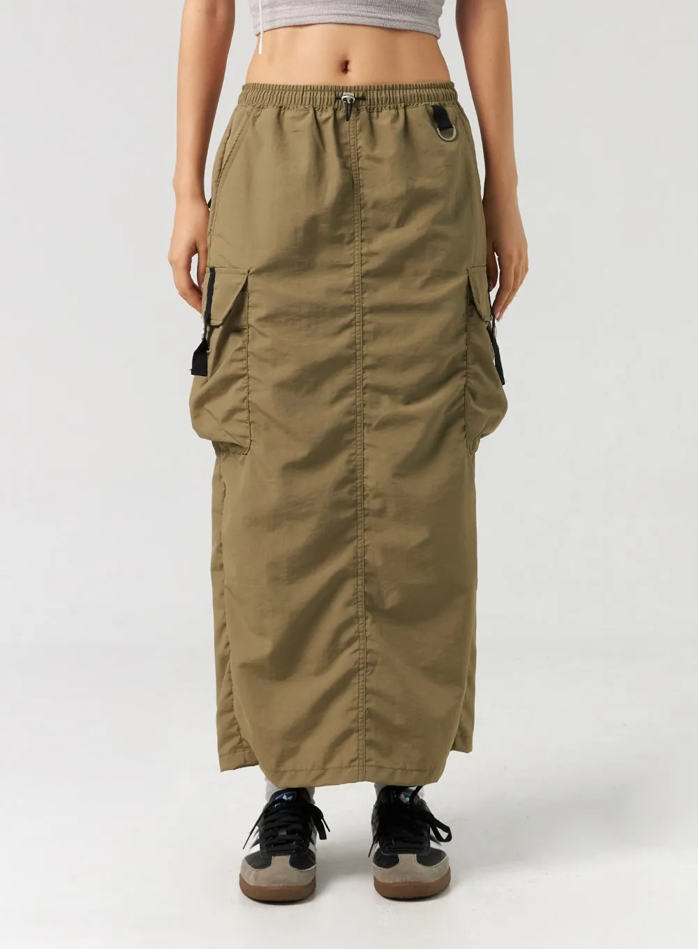 Cargo Nylon Maxi Skirt CL325