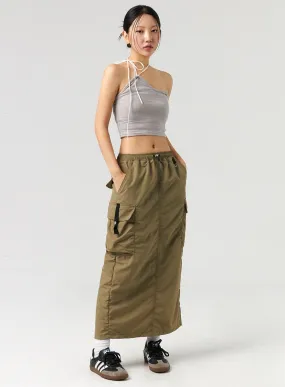 Cargo Nylon Maxi Skirt CL325