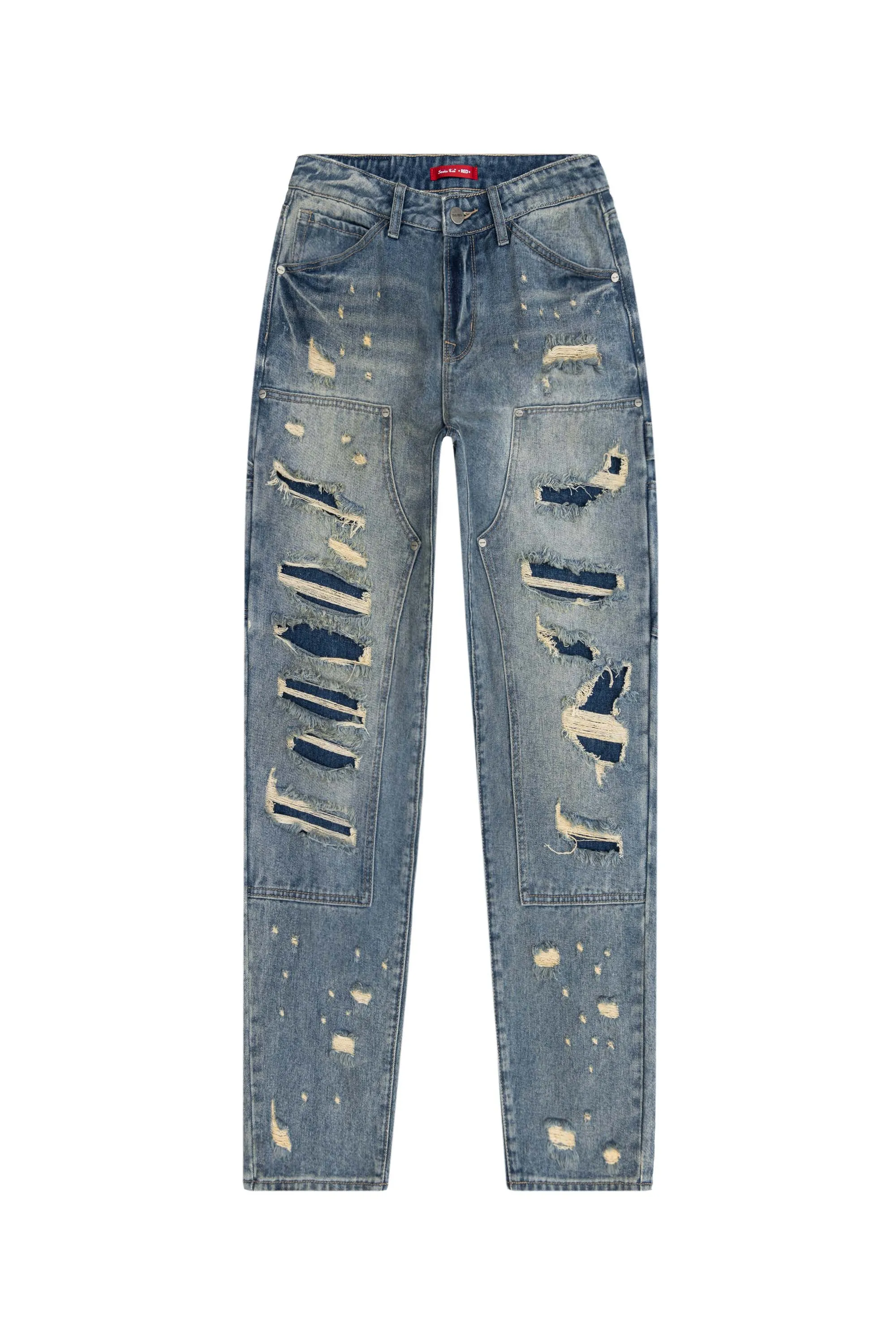 Carpenter Fashion Denim Pants - Glen Blue