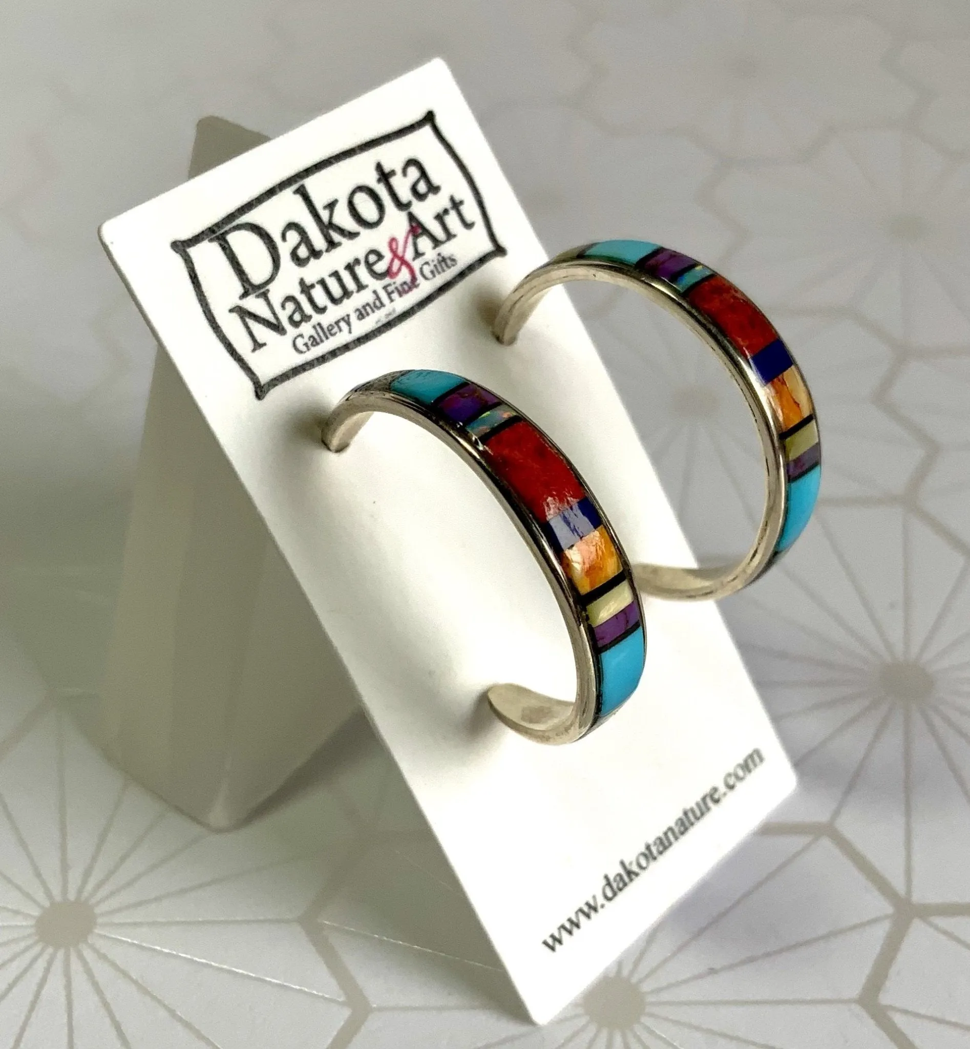 Cascading Rainbow Hoop Earrings