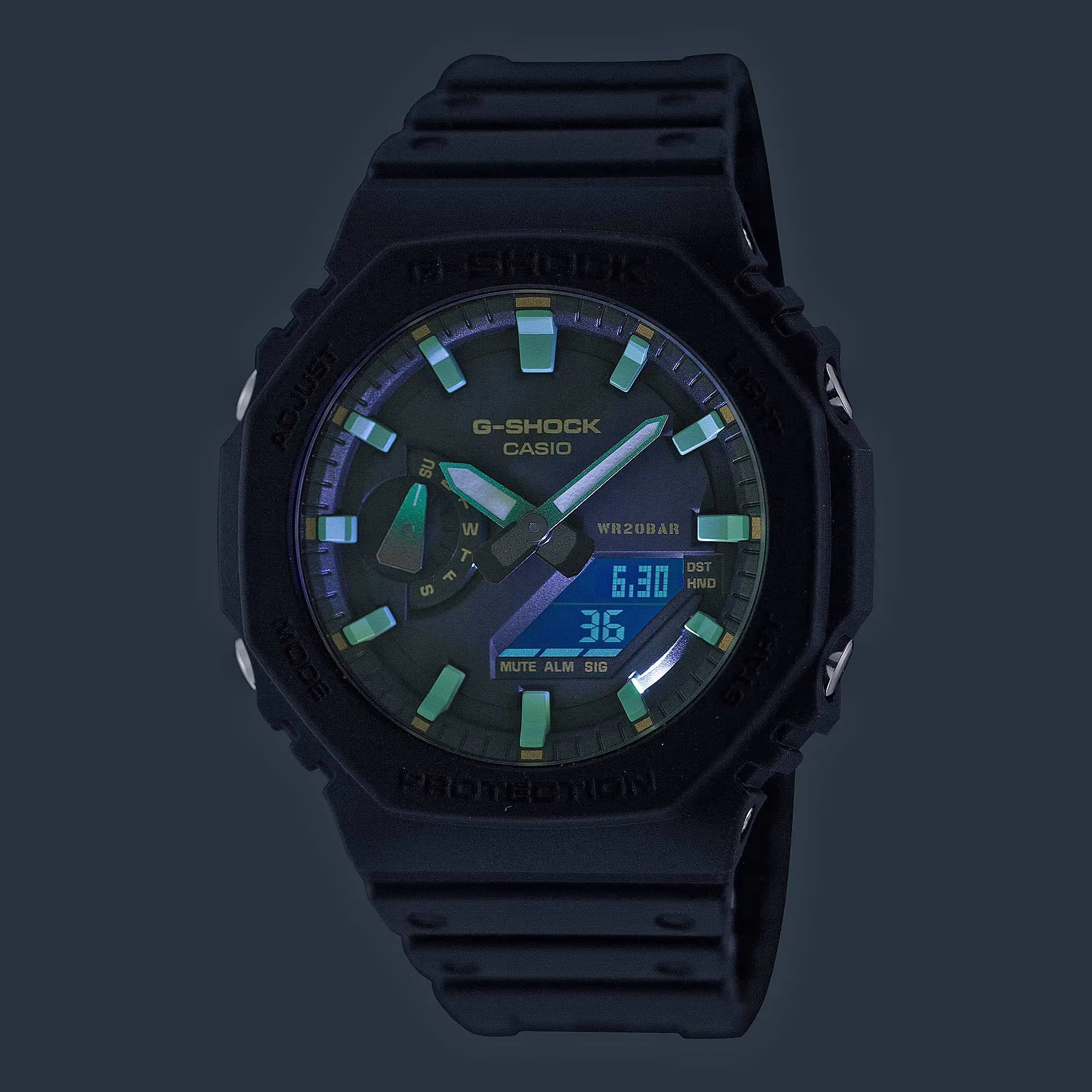 Casio G-Shock Black Carbon CasiOak Black & Rust Color Watch GA2100RC-1A