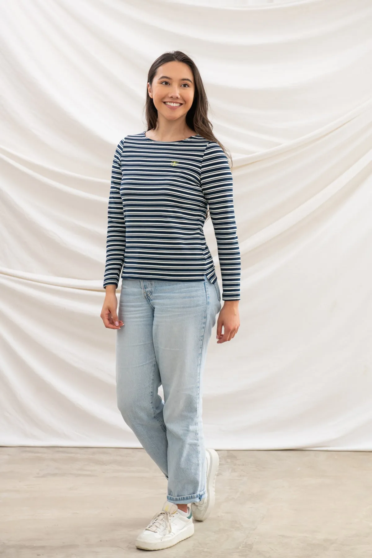 Causeway Breton Top - Navy Stripe