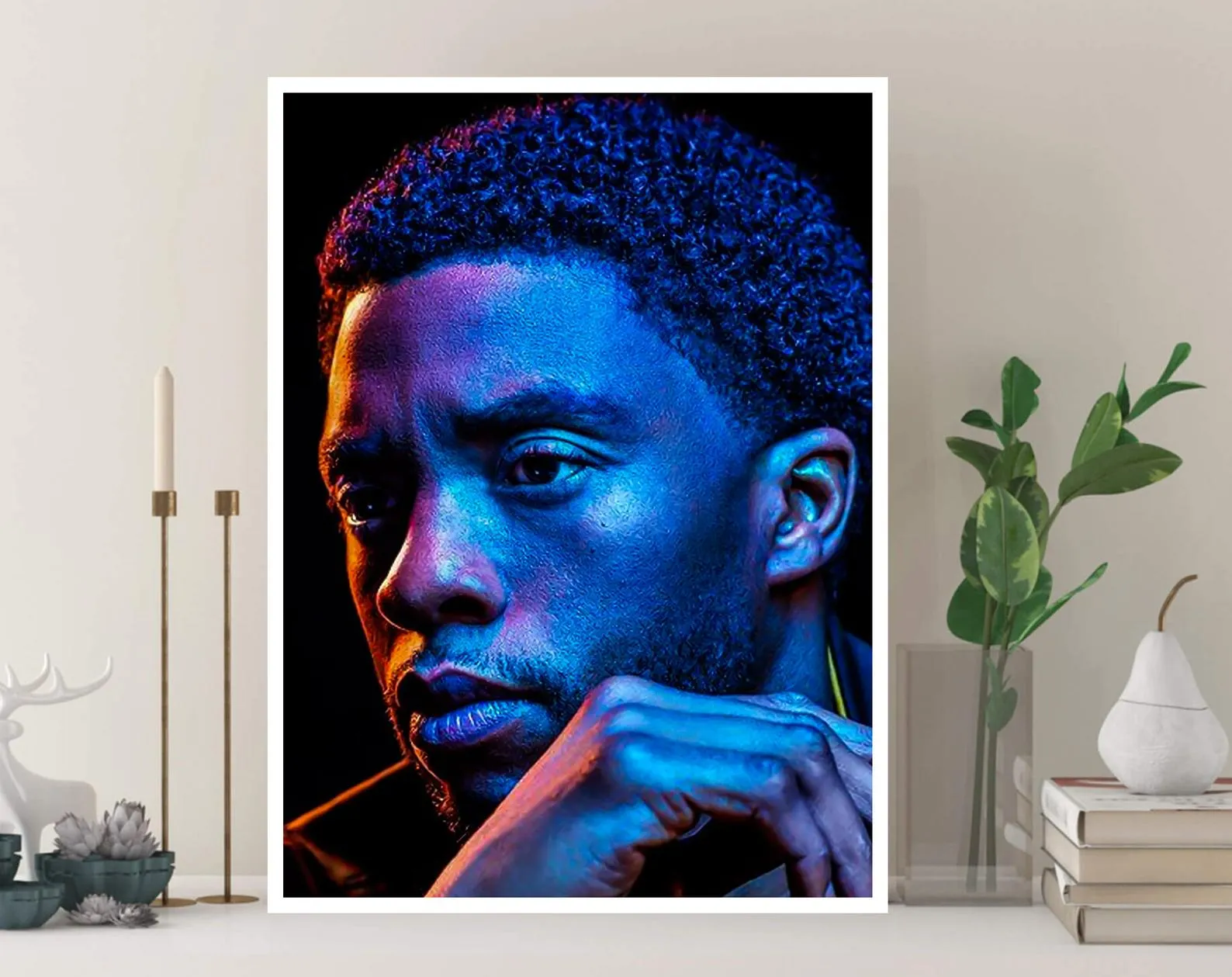 Chadwick Boseman Poster, Black Panther Canvas Rolls, Custom Canvas, Home decor, Wall Hanging, Hollywood Actor Chadwick Boseman Poster