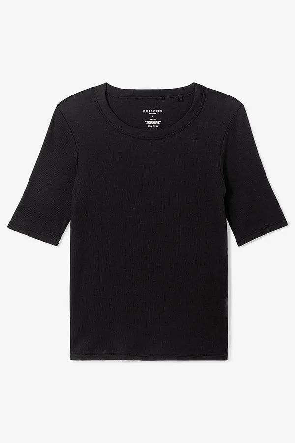 Chana T-Shirt - Organic Ribbed Pima Cotton :: Black